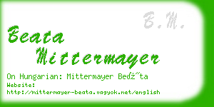 beata mittermayer business card